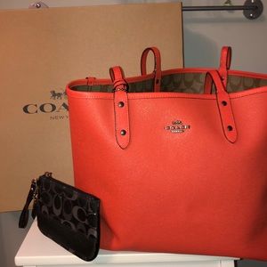 Authentic Large Coach Reversible Leather Tote